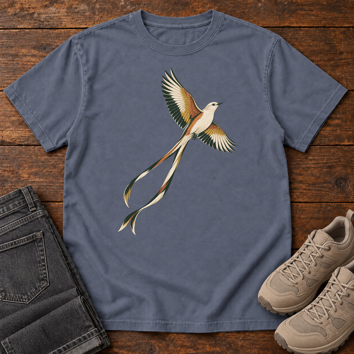 Scissor Tailed Flycatcher T-Shirt in Denim