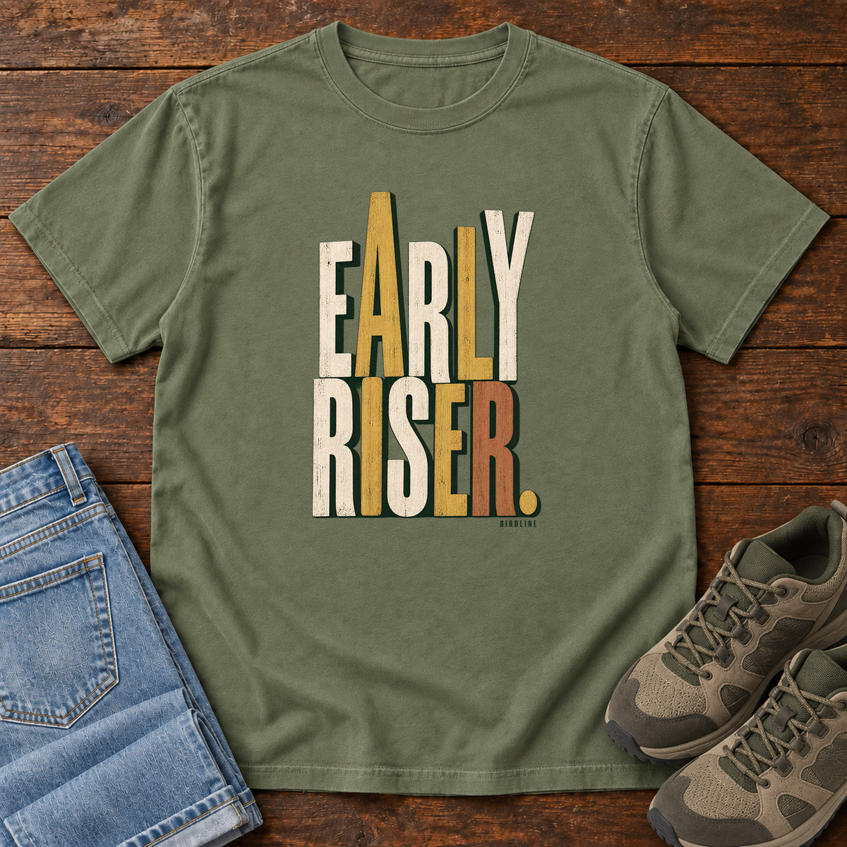 Early Riser T-Shirt in Moss