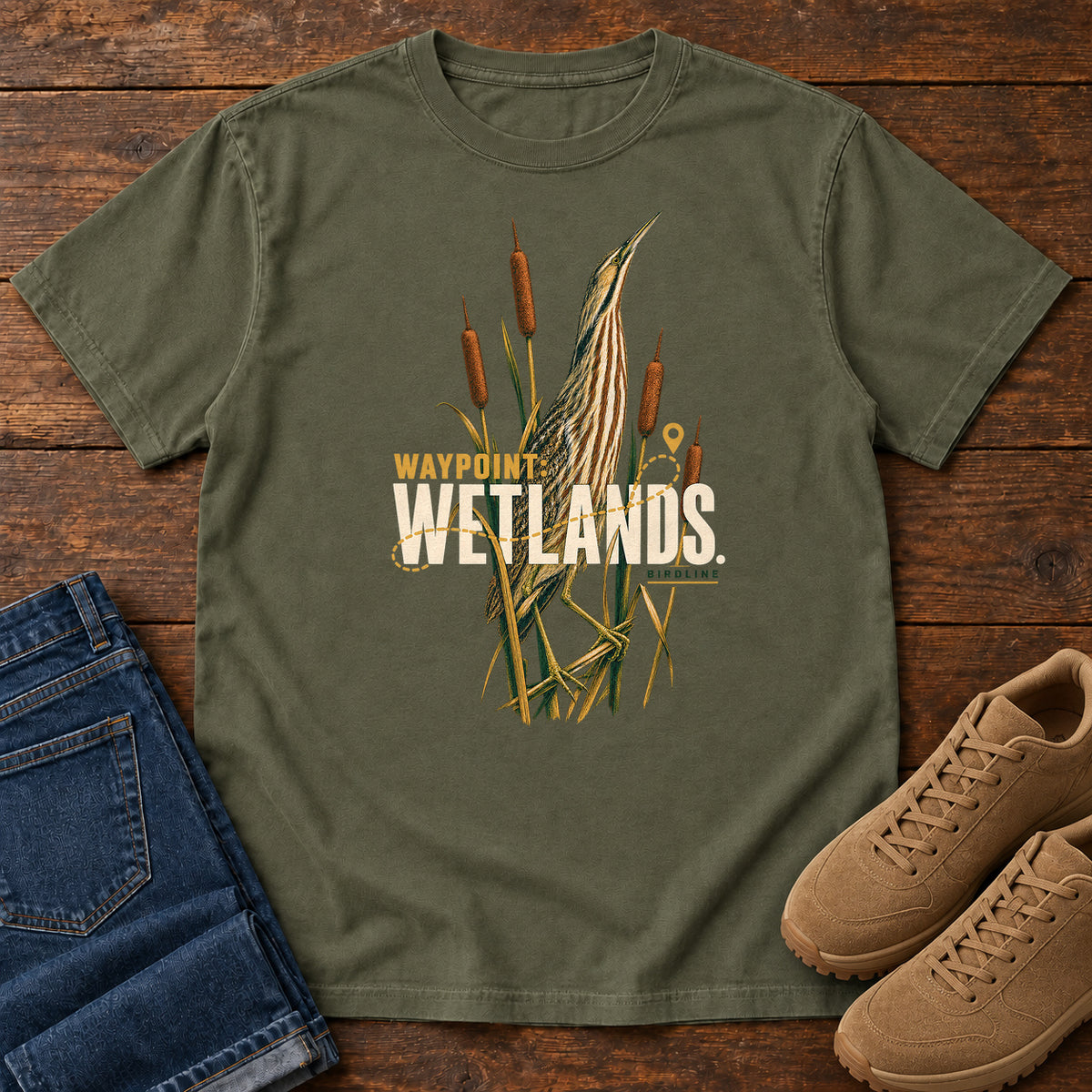 Waypoint Wetlands Bittern T-Shirt in Sage