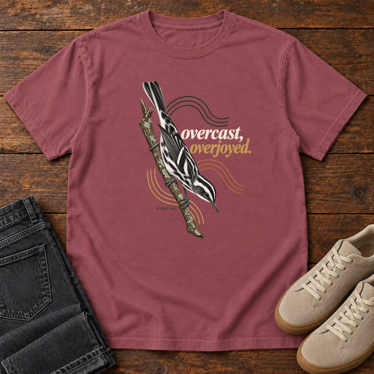 Overcast Overjoyed Nuthatch T-Shirt in Brick