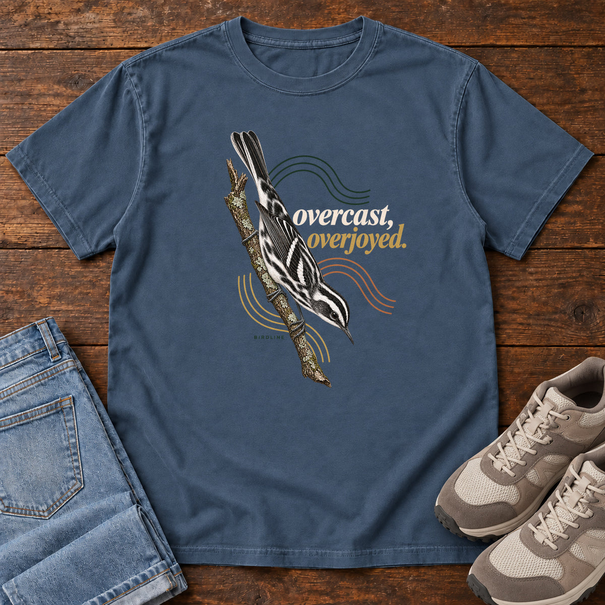 Overcast Overjoyed Nuthatch T-Shirt in Midnight