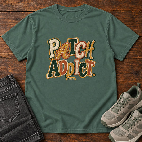 Patch Addict T-Shirt in Blue Spruce, front view