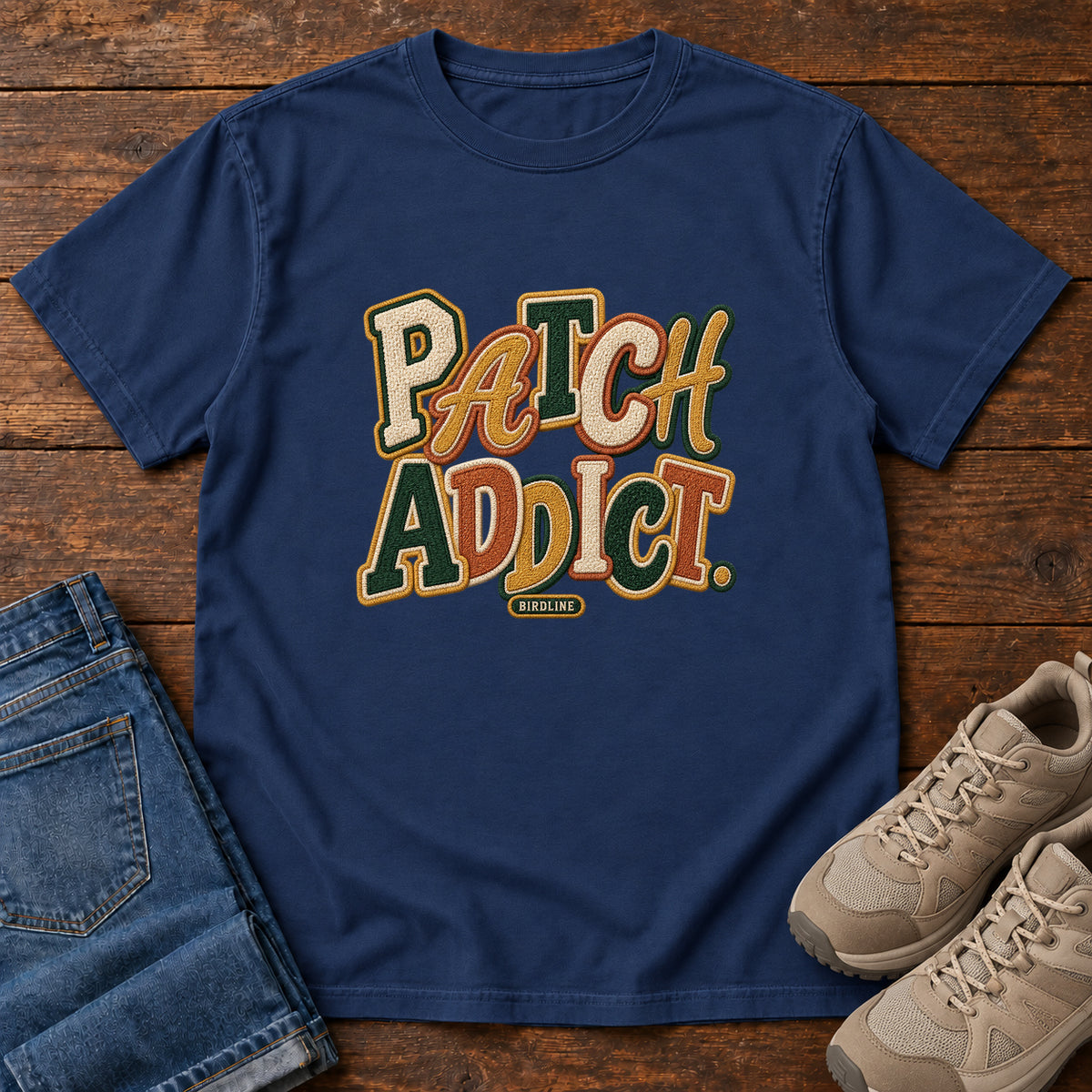 Patch Addict T-Shirt in True Navy