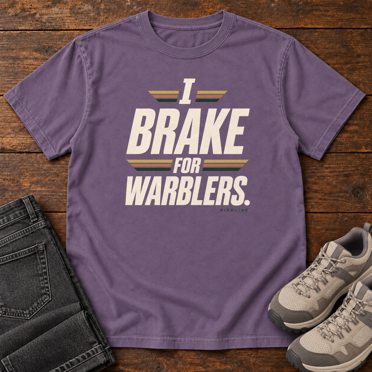 I Brake for Warblers T-Shirt in Grape