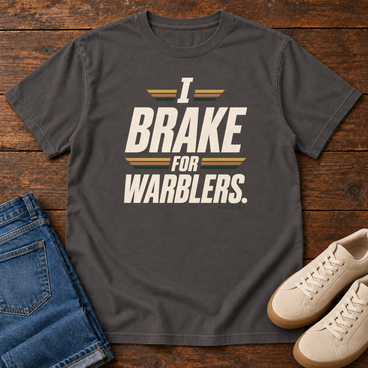 I Brake for Warblers T-Shirt in Graphite