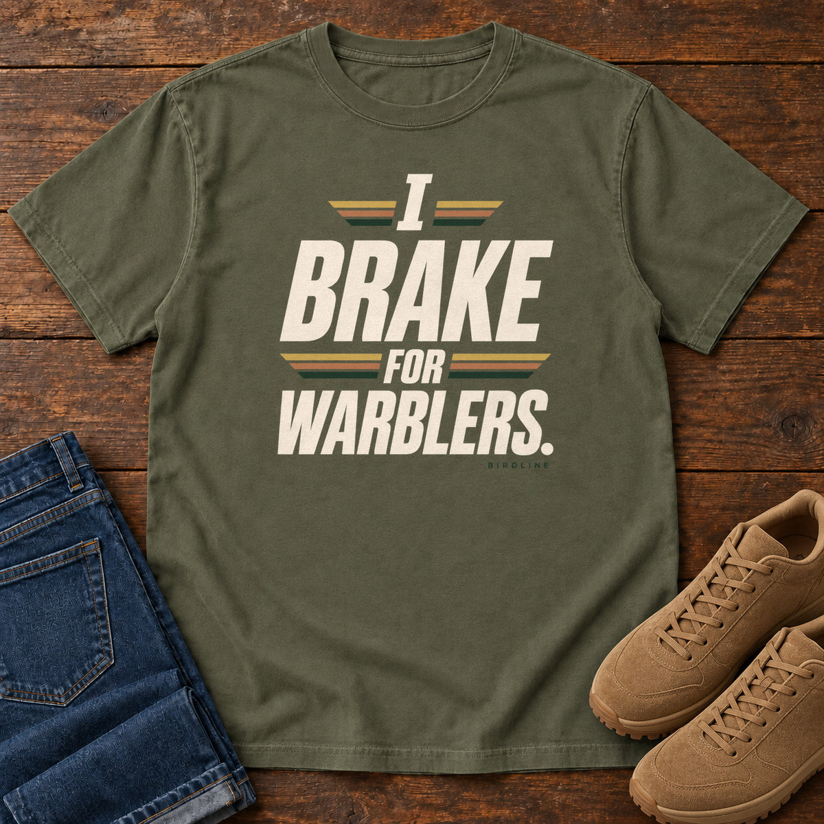 I Brake for Warblers T-Shirt in Sage