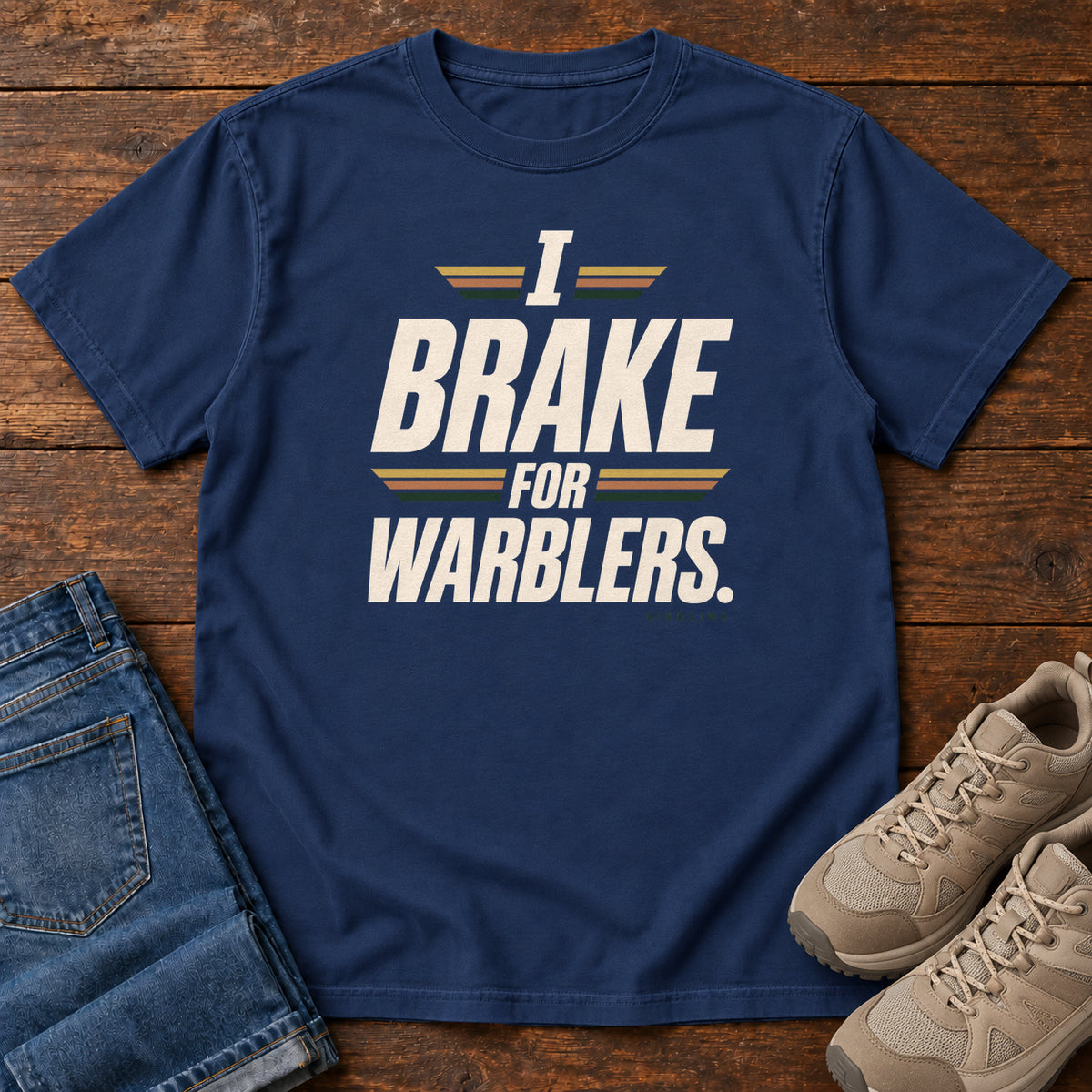 I Brake for Warblers T-Shirt in True Navy
