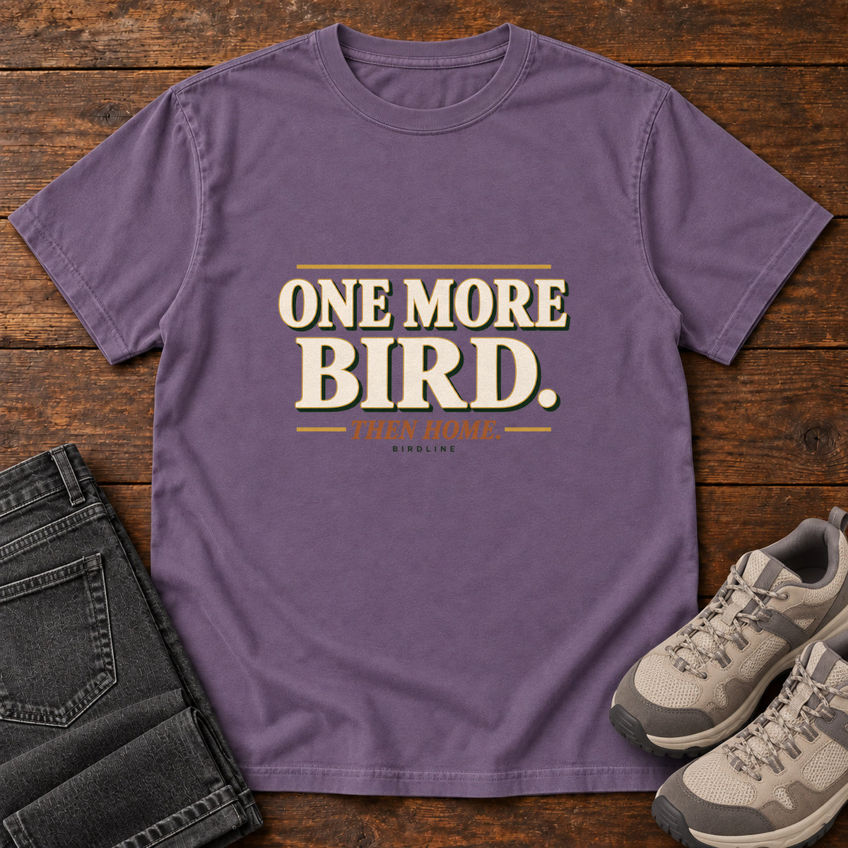One More Bird Then Home T-Shirt in Grape