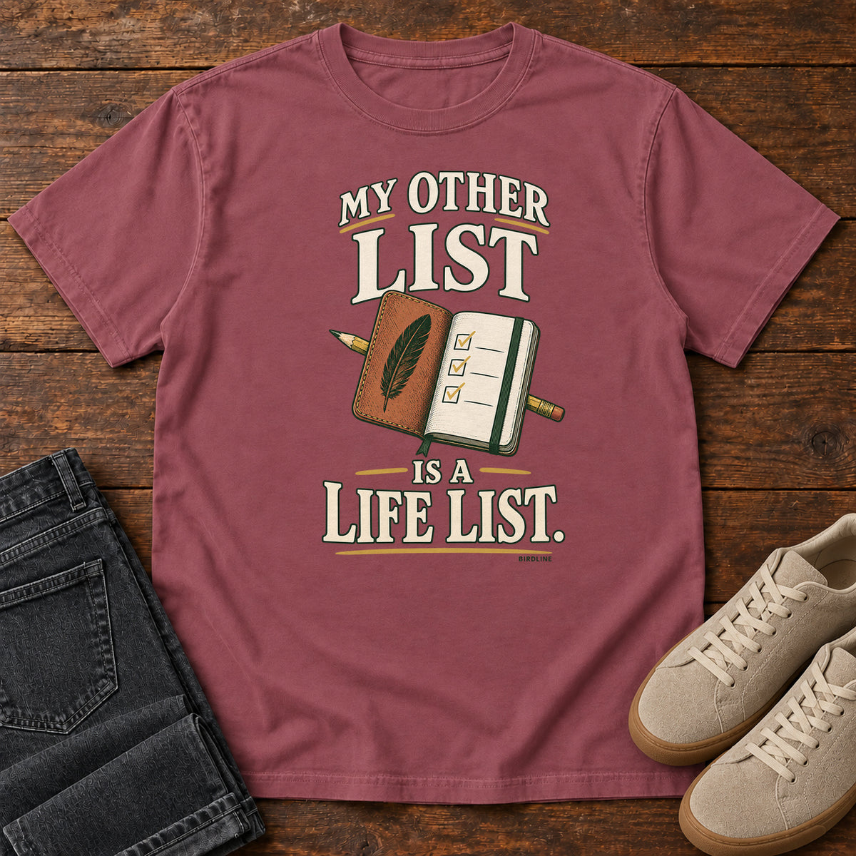 My Other List Is a Life List T-Shirt in Brick