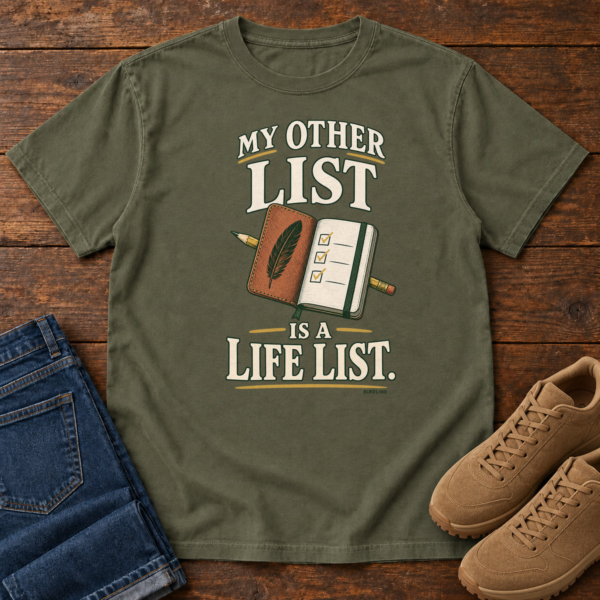 My Other List Is a Life List T-Shirt in Sage