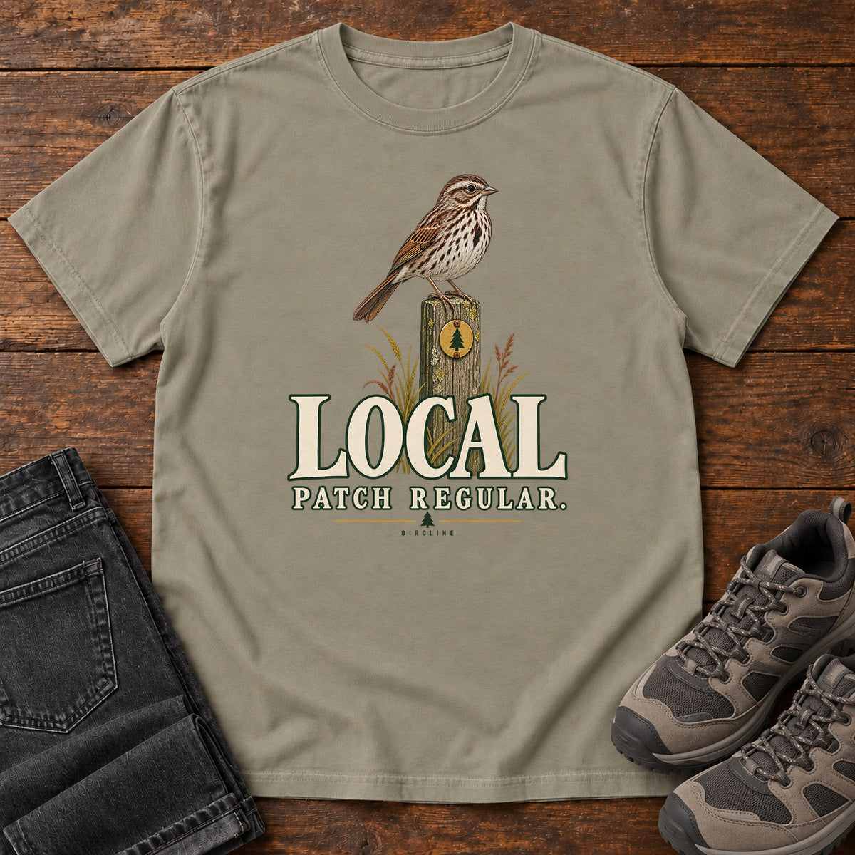Local Patch Regular Sparrow T-Shirt in Sandstone