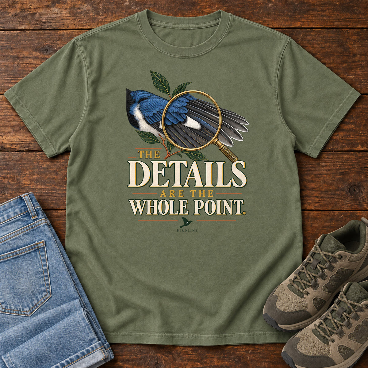 The Details Are the Whole Point T-Shirt in Moss