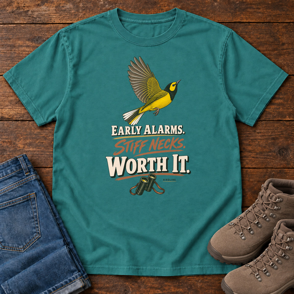 Early Alarms Stiff Necks Worth It Oriole T-Shirt in Emerald