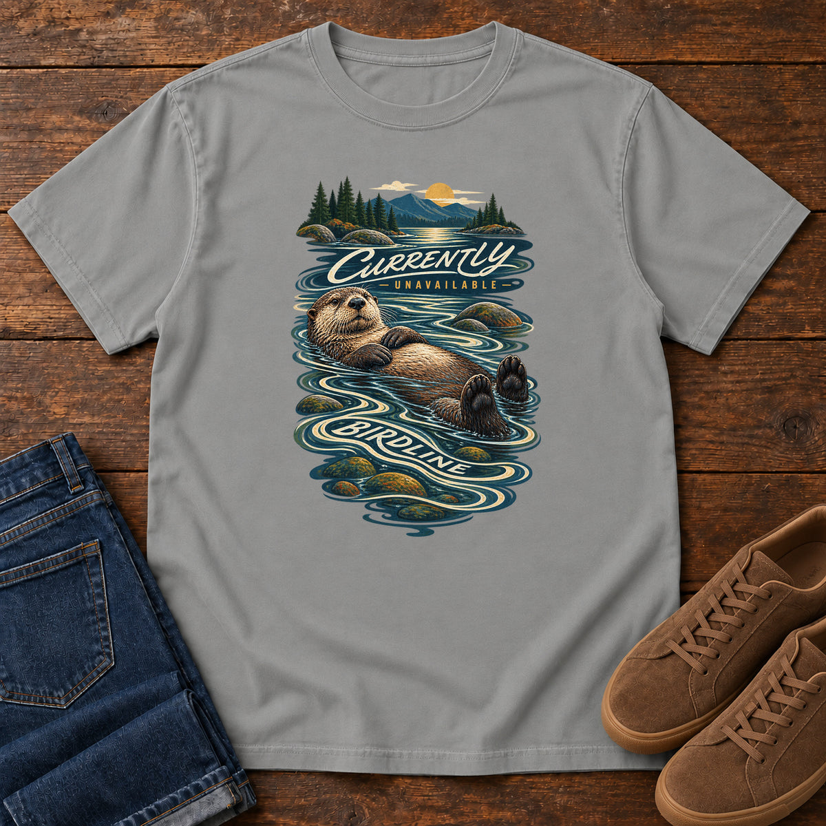 Currently Unavailable Otter T-Shirt in Grey