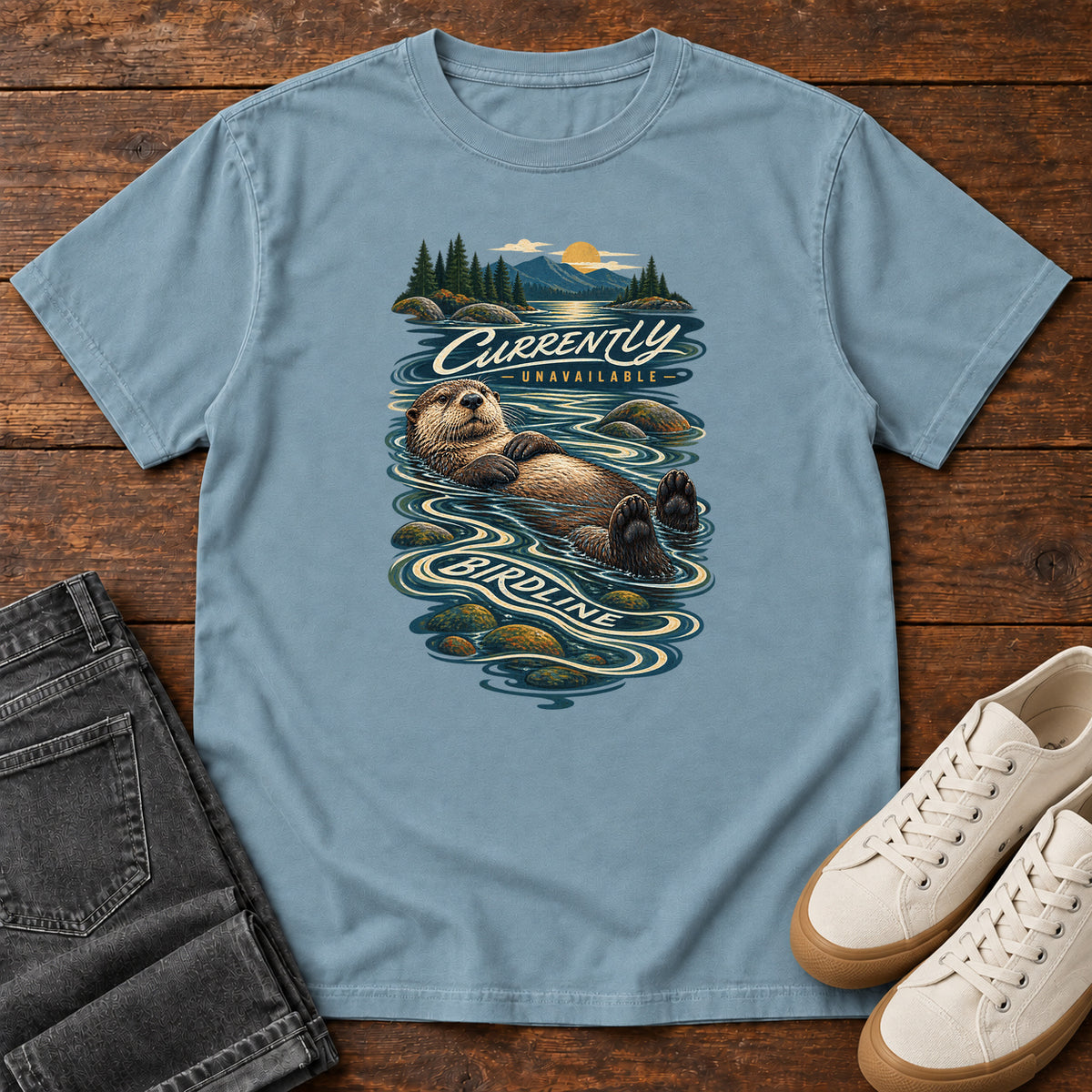 Currently Unavailable Otter T-Shirt in Ice Blue