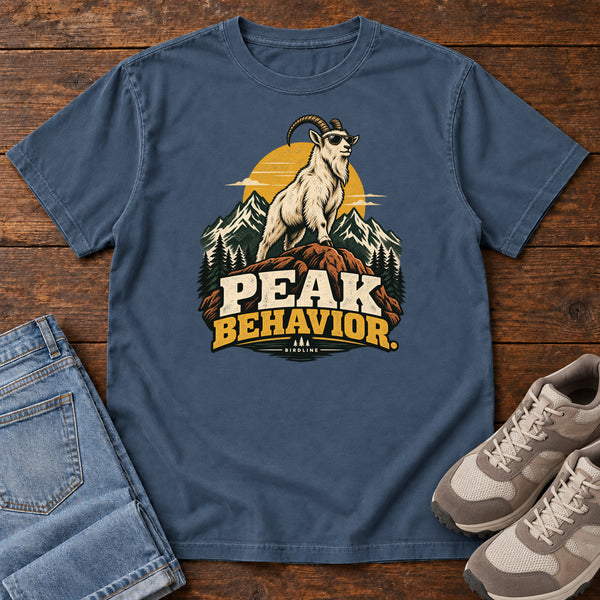Peak Behavior T-Shirt in Midnight, front view