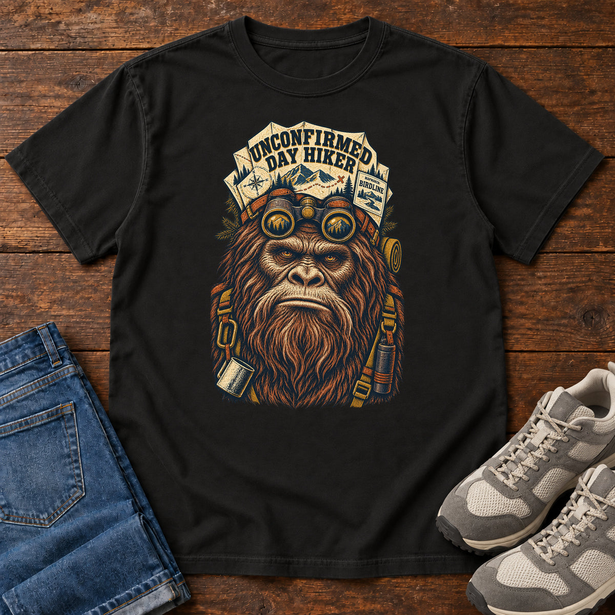 Unconfirmed Day Hiker Bigfoot T-Shirt in Black