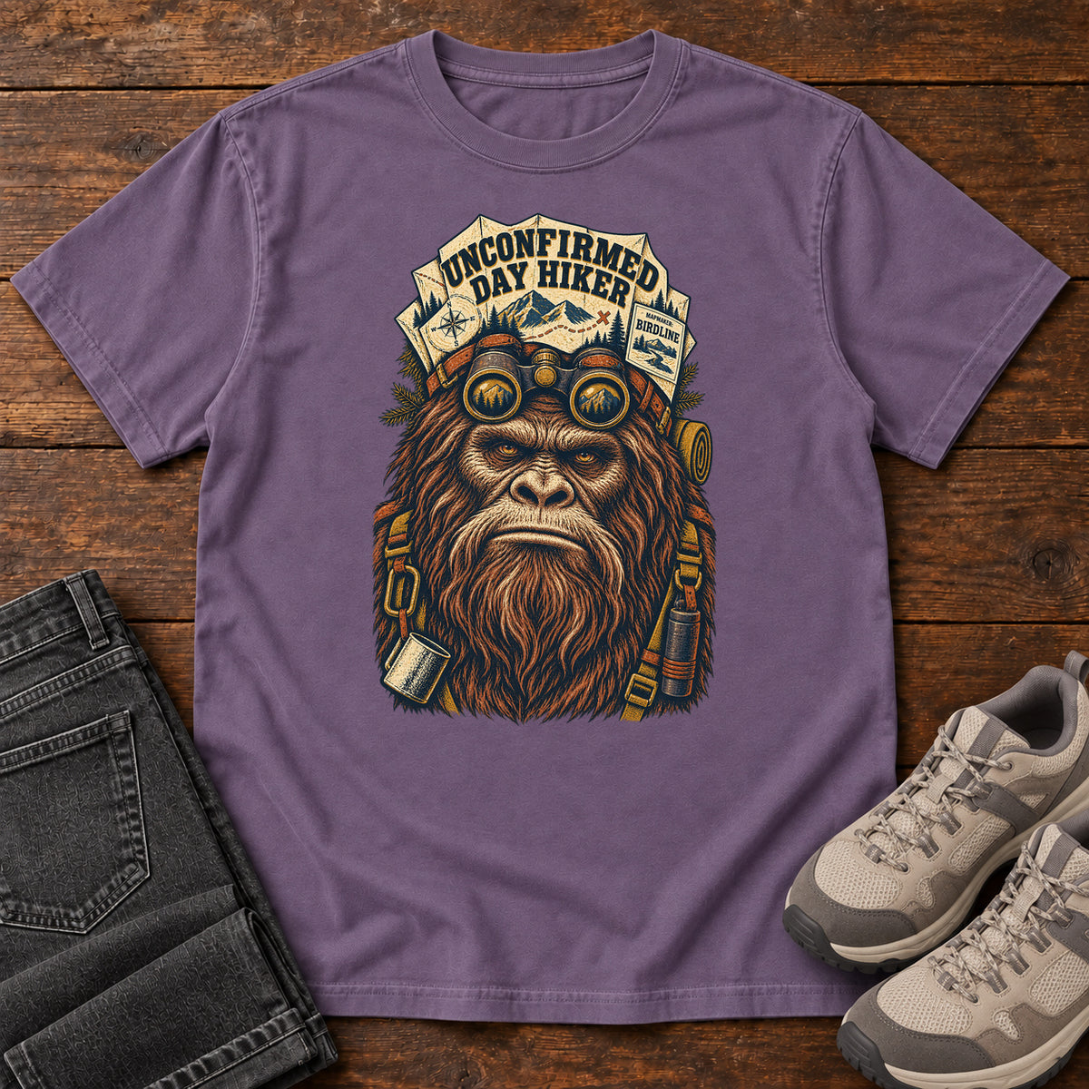 Unconfirmed Day Hiker Bigfoot T-Shirt in Grape
