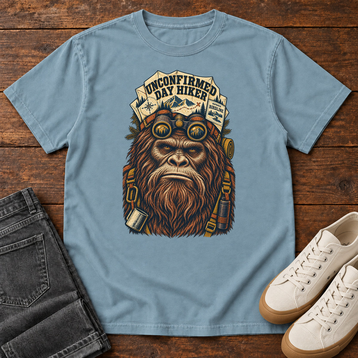 Unconfirmed Day Hiker Bigfoot T-Shirt in Ice Blue