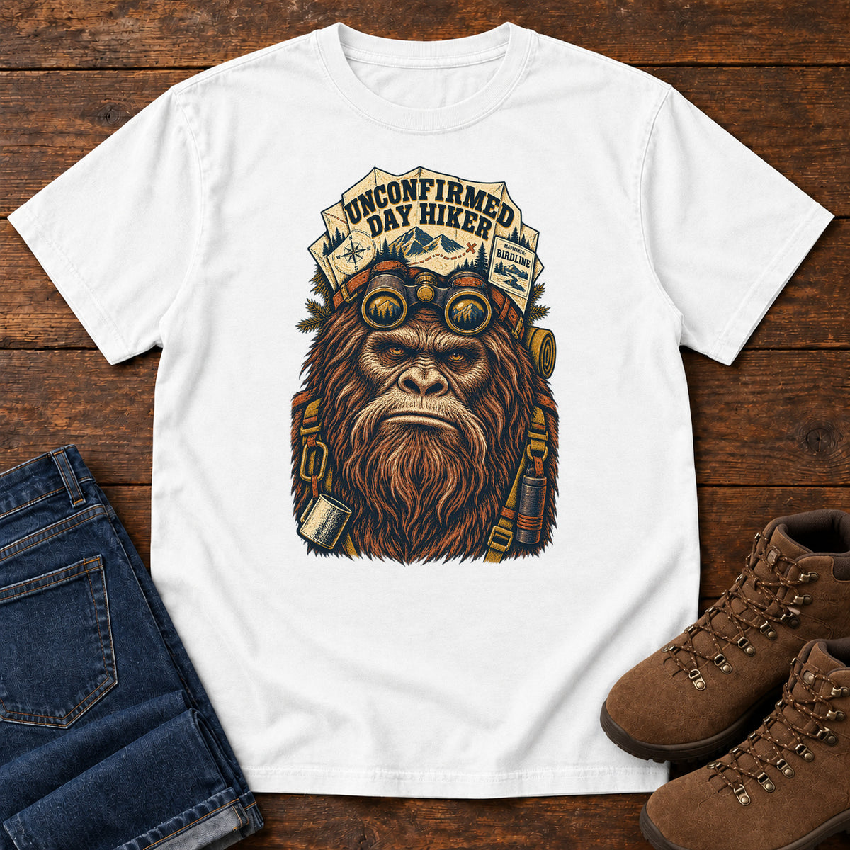Unconfirmed Day Hiker Bigfoot T-Shirt in White