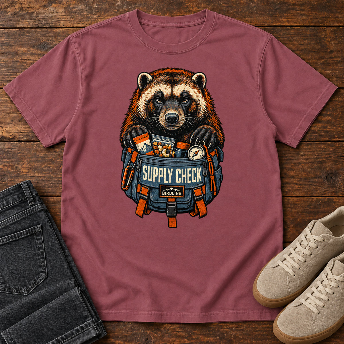 Supply Check Badger T-Shirt in Brick