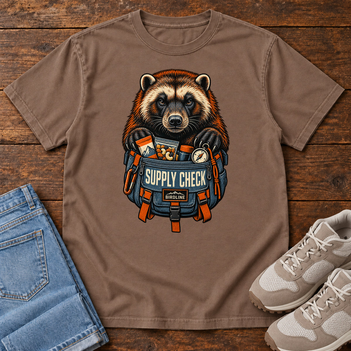 Supply Check Badger T-Shirt in Espresso