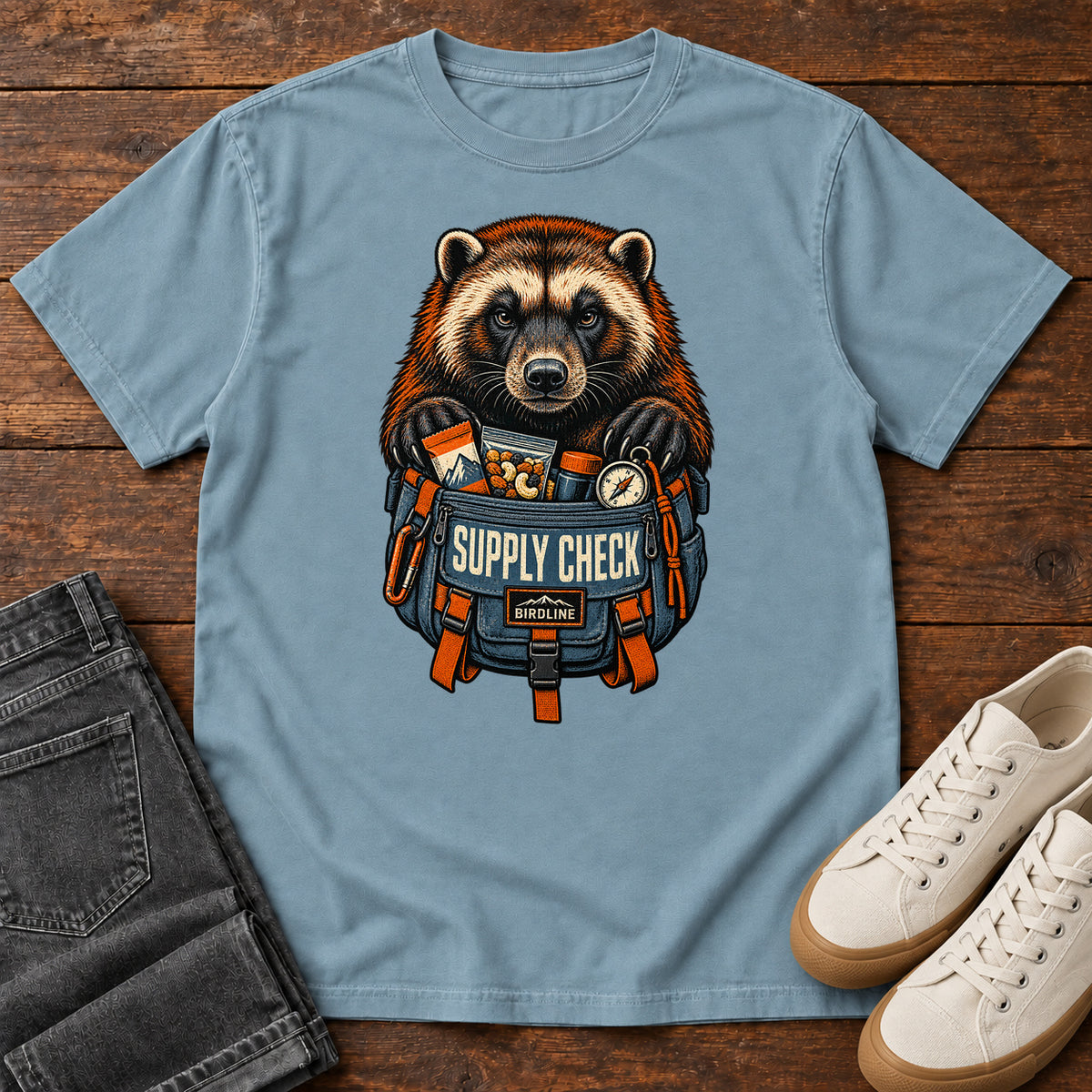 Supply Check Badger T-Shirt in Ice Blue