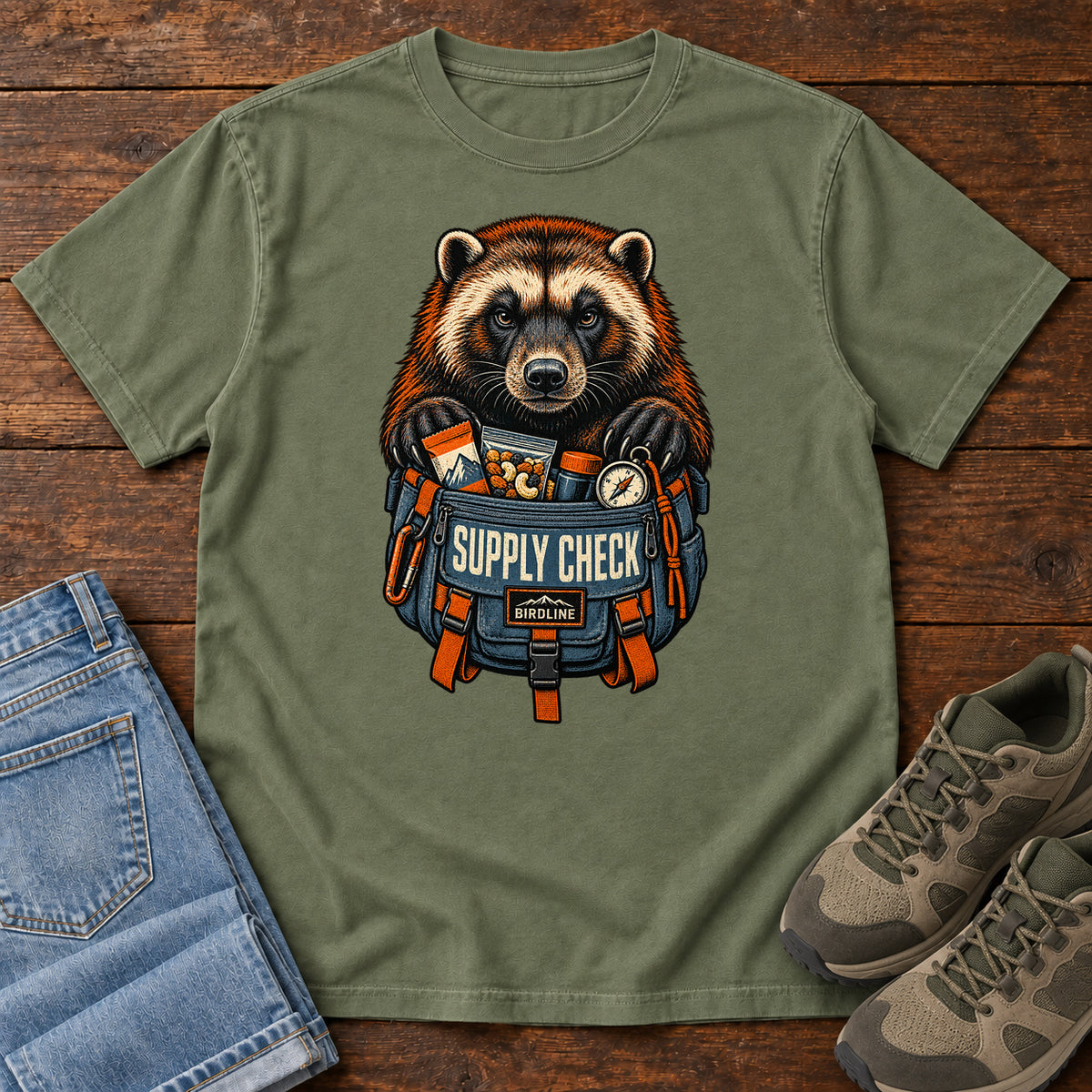 Supply Check Badger T-Shirt in Moss