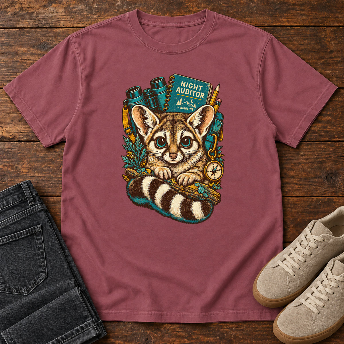 Night Auditor Ringtail T-Shirt in Brick