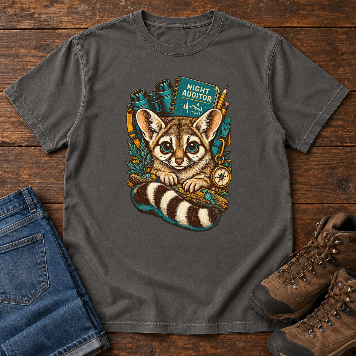 Night Auditor Ringtail T-Shirt in Pepper