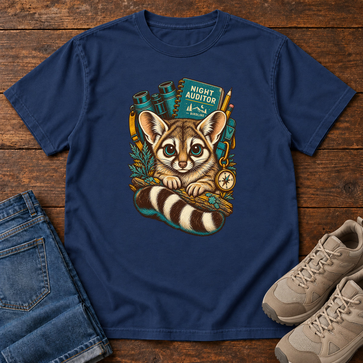 Night Auditor Ringtail T-Shirt in True Navy