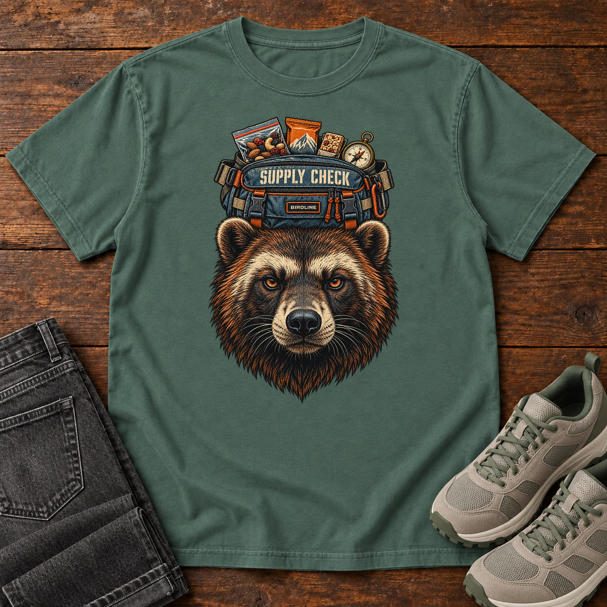Supply Check Bear T-Shirt in Blue Spruce