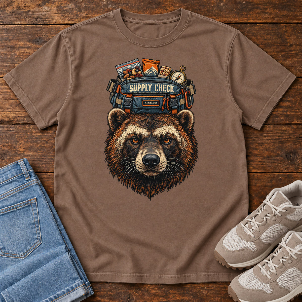 Supply Check Bear T-Shirt in Espresso