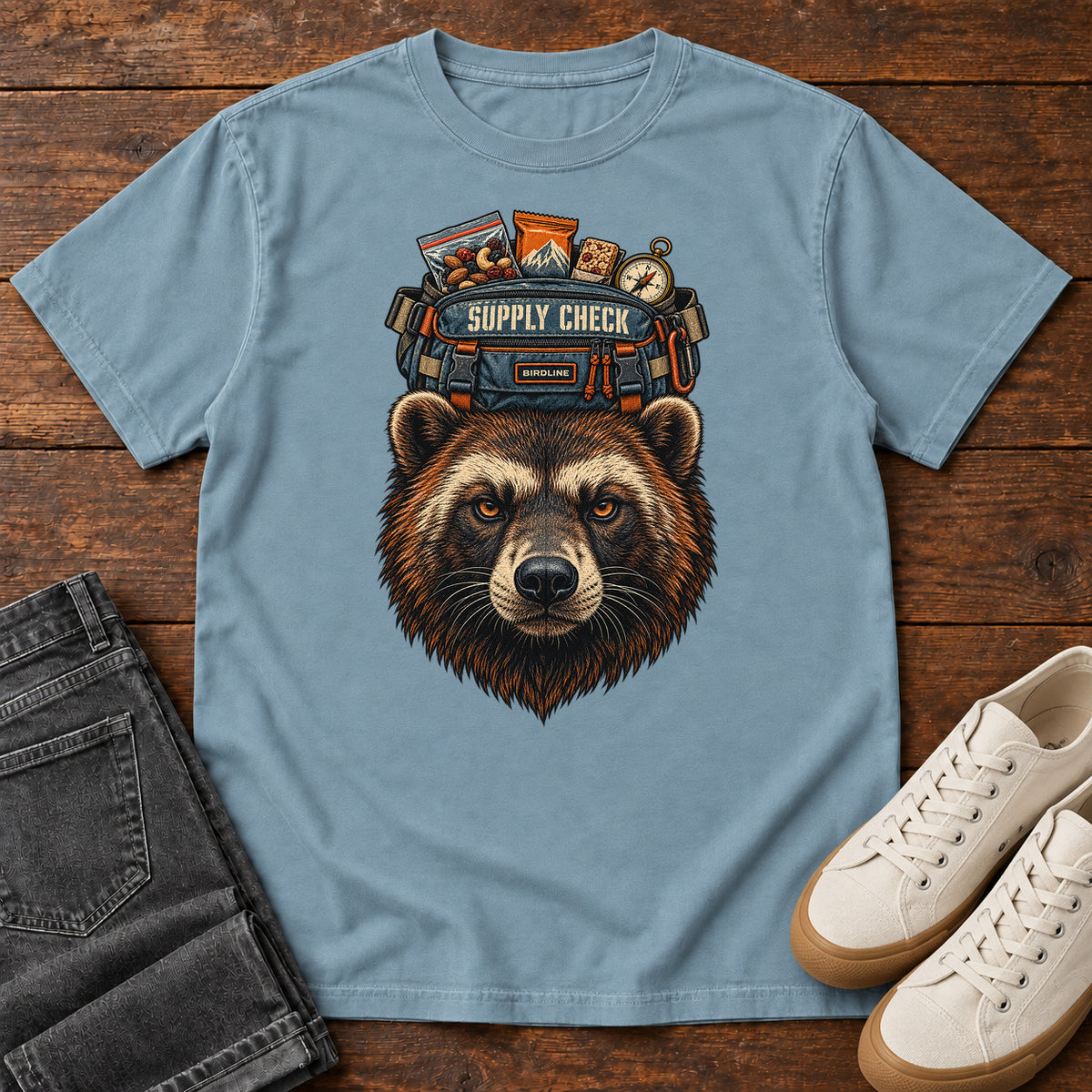 Supply Check Bear T-Shirt in Ice Blue