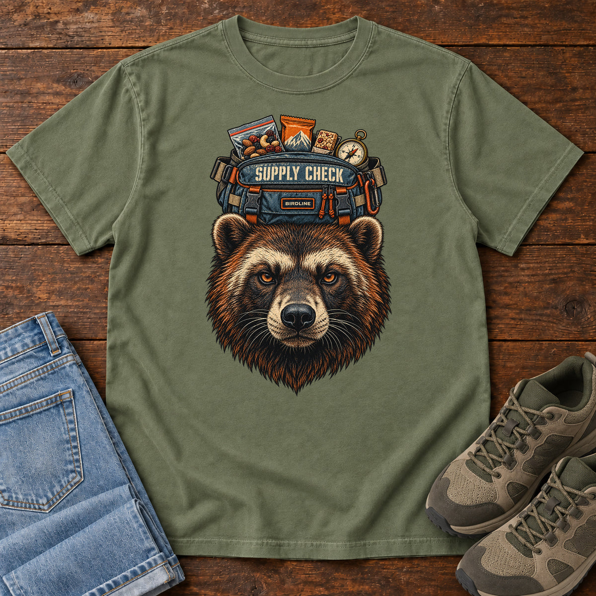Supply Check Bear T-Shirt in Moss