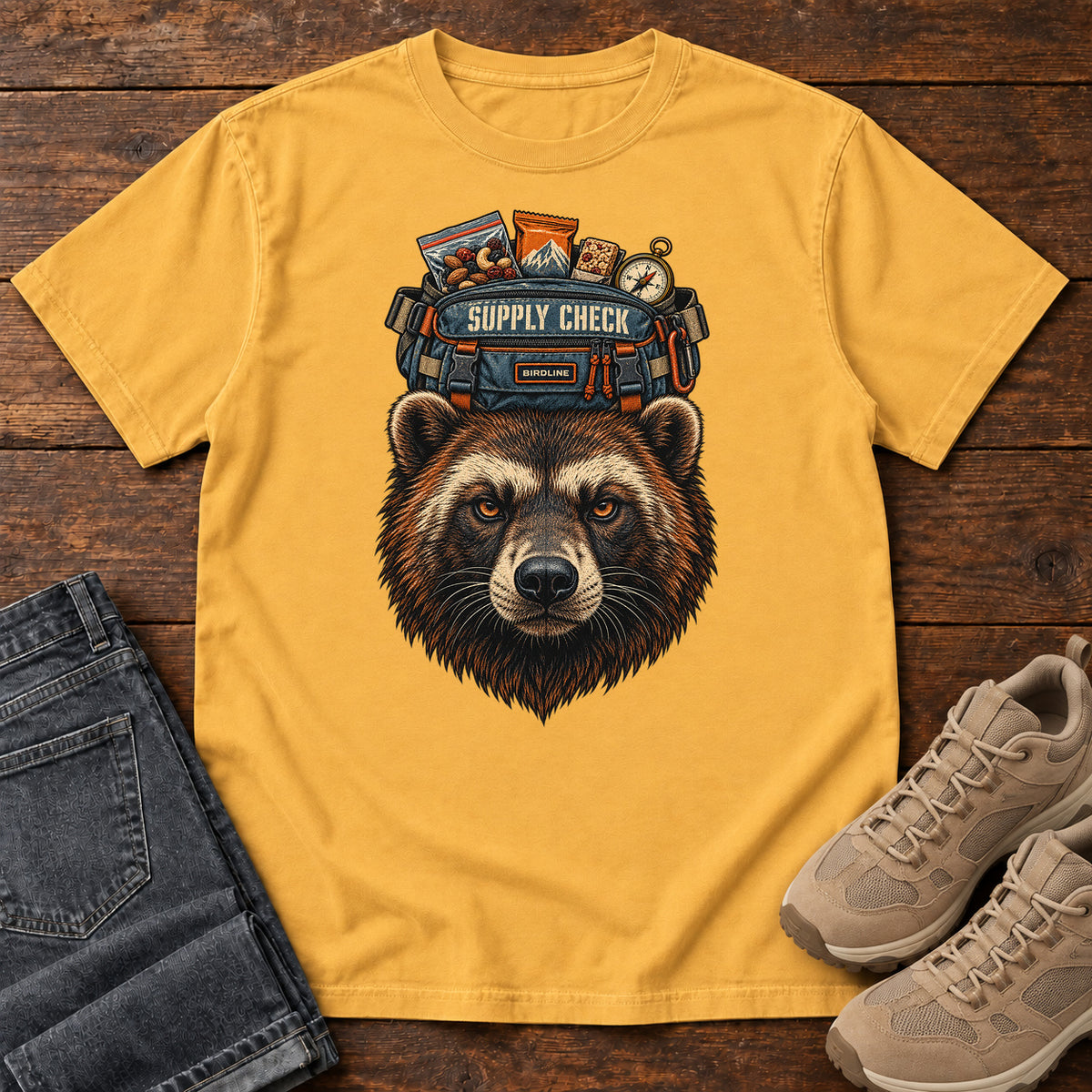 Supply Check Bear T-Shirt in Mustard