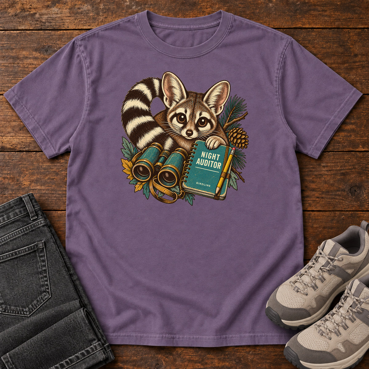 Night Auditor Ringtail Field Kit T-Shirt in Grape