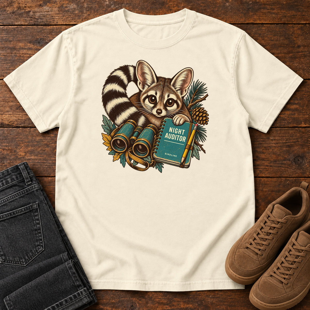 Night Auditor Ringtail Field Kit T-Shirt in Ivory