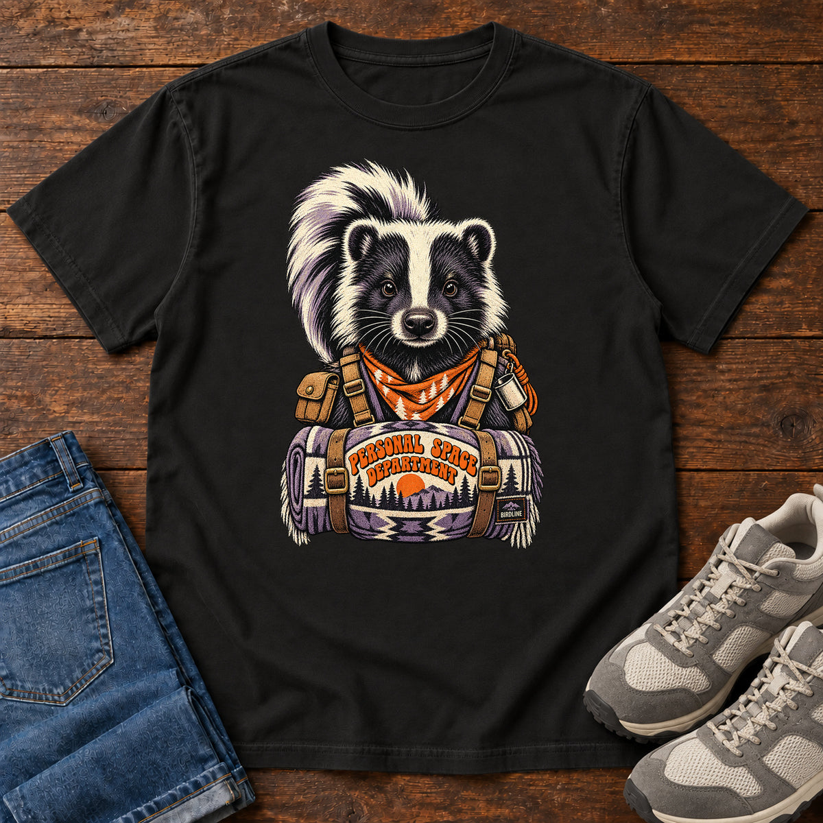 Personal Space Department Skunk T-Shirt in Black