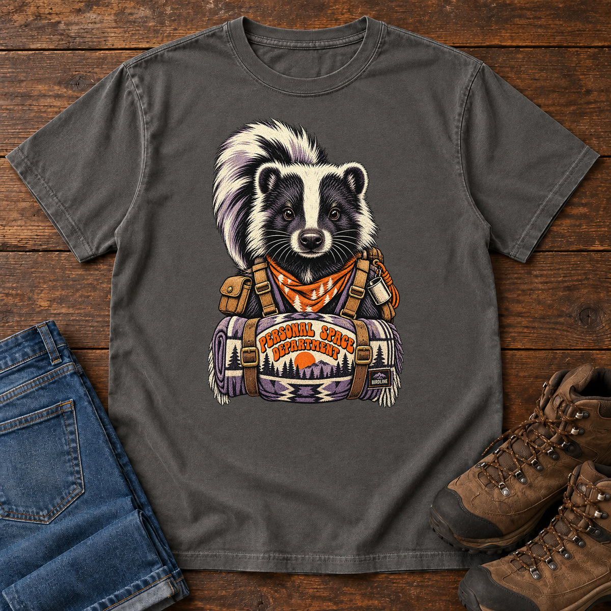 Personal Space Department Skunk T-Shirt in Pepper