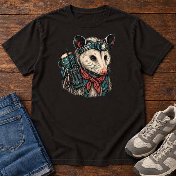 Night Crew Opossum T-Shirt in Black, front view