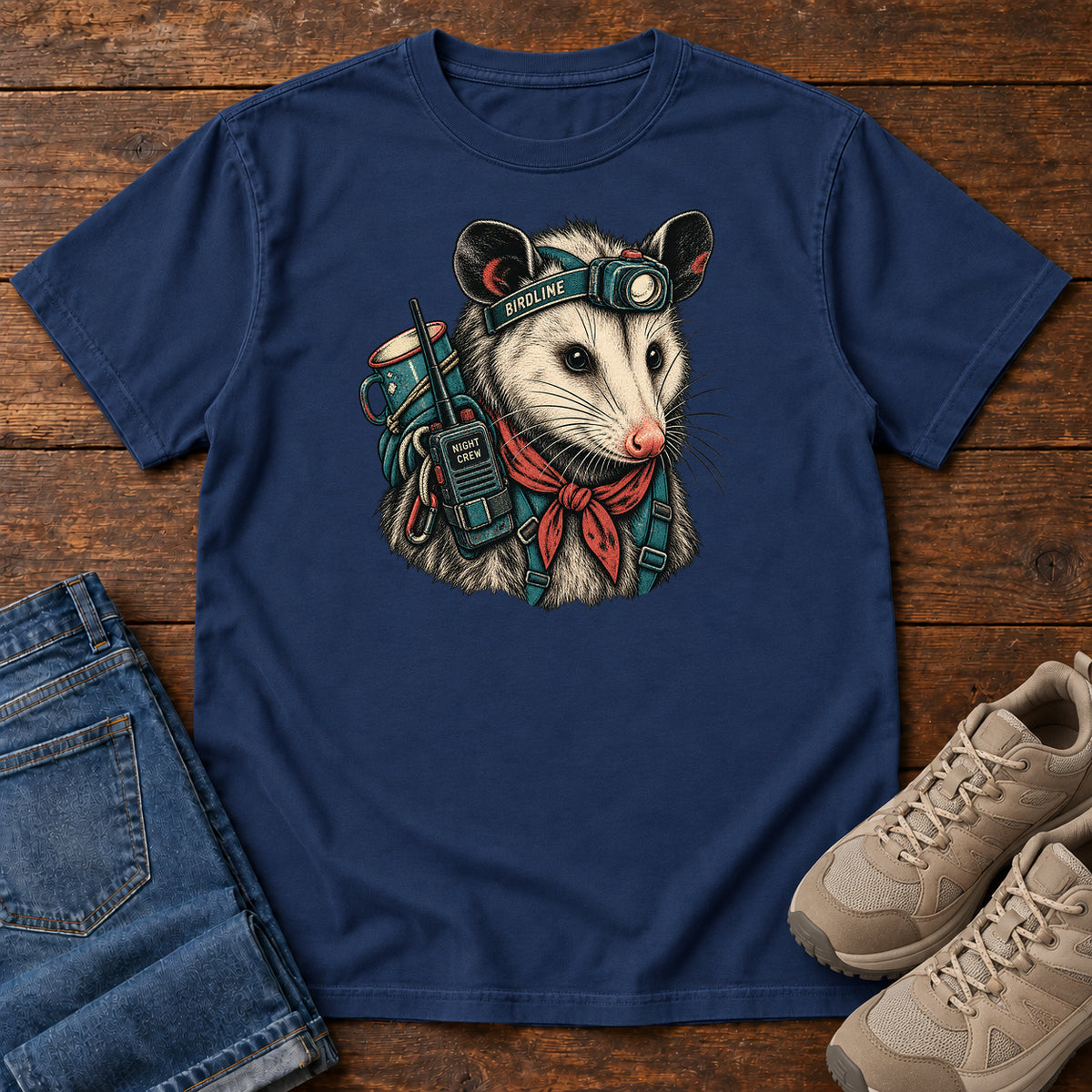 Night Crew Opossum T-Shirt in True Navy