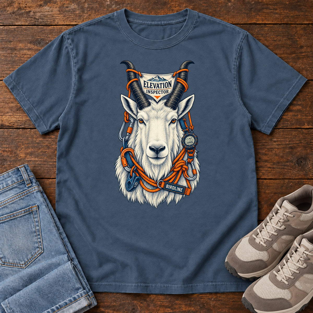 Elevation Inspector Mountain Goat T-Shirt in Midnight