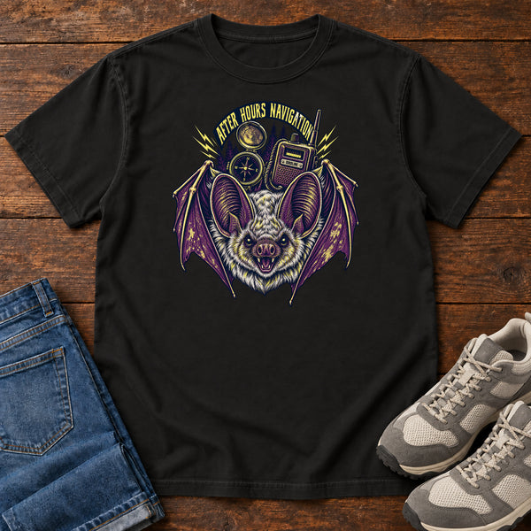 After Hours Navigation Bat T-Shirt in Black, front view