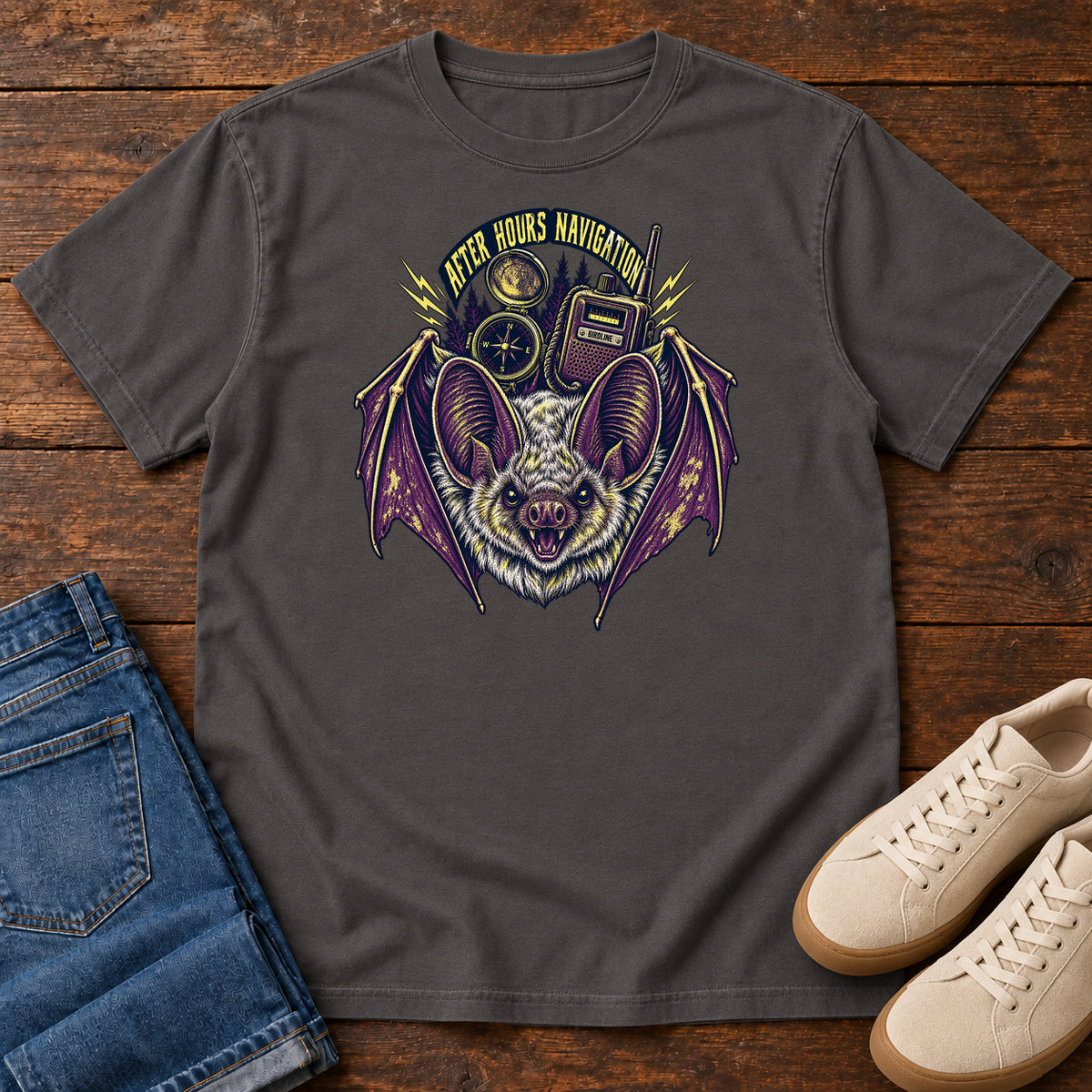 After Hours Navigation Bat T-Shirt in Graphite