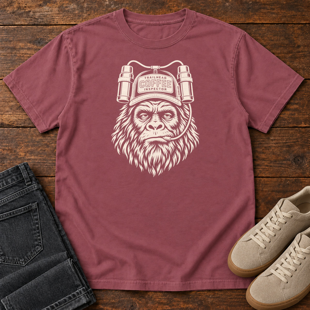 Trailhead Coffee Inspector Gorilla T-Shirt in Brick
