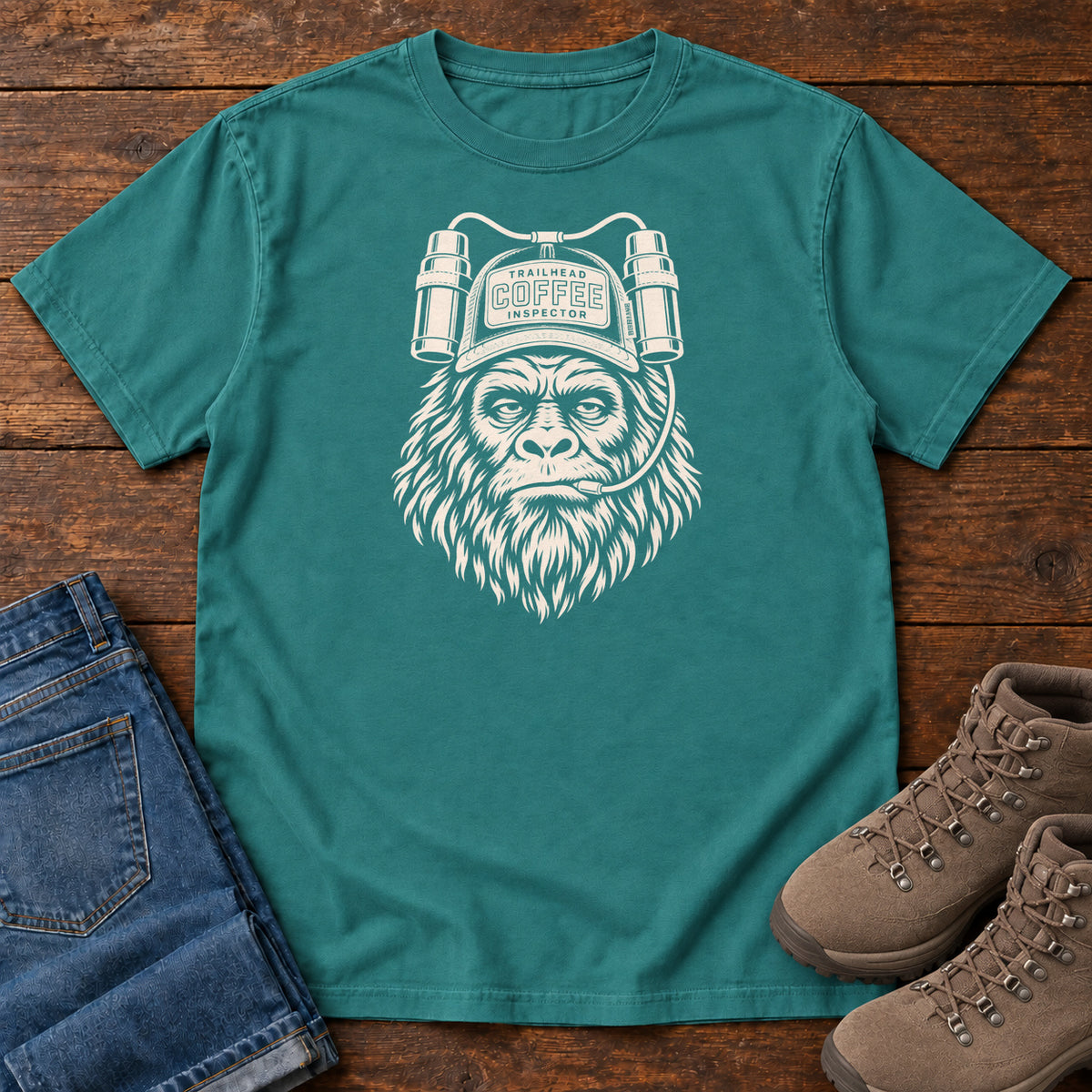Trailhead Coffee Inspector Gorilla T-Shirt in Emerald
