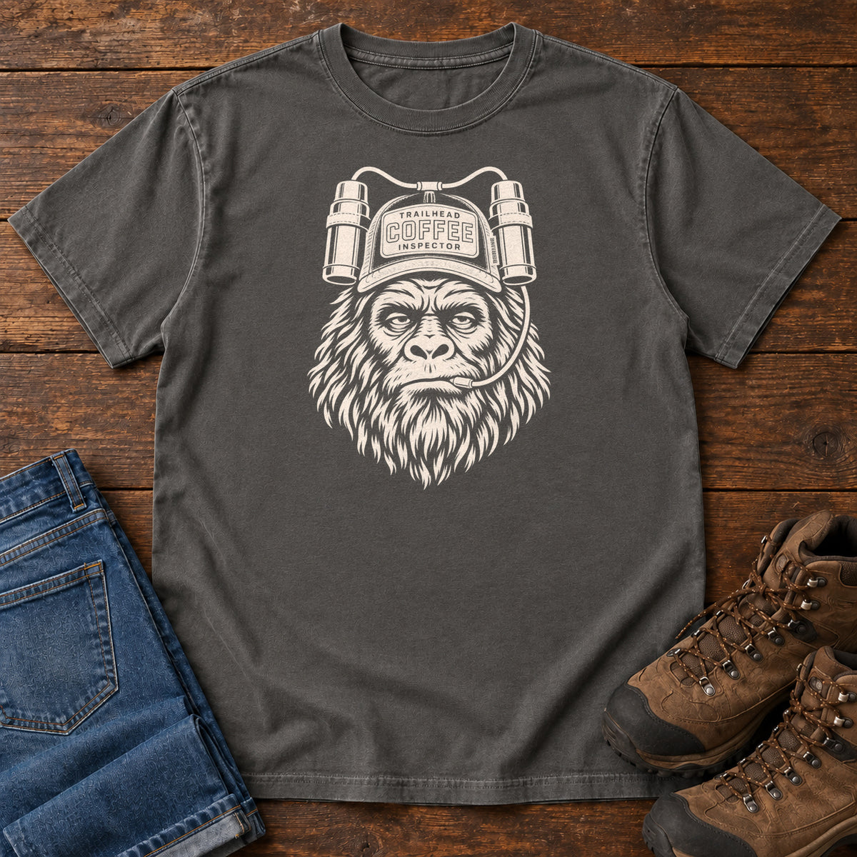 Trailhead Coffee Inspector Gorilla T-Shirt in Pepper
