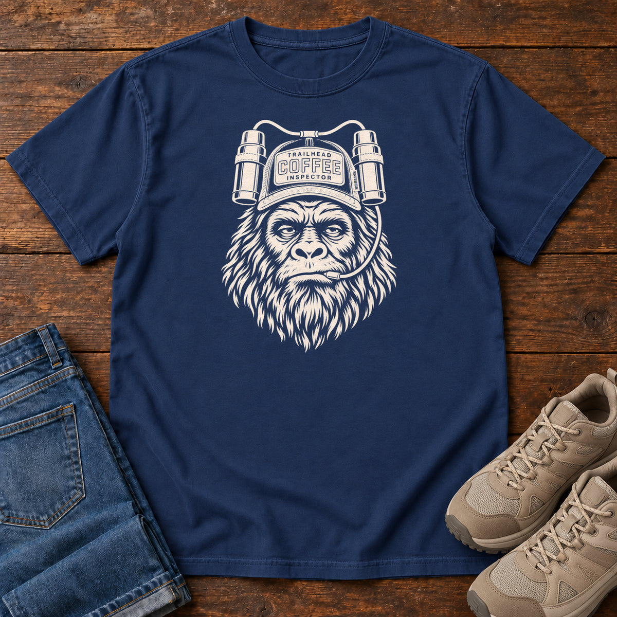 Trailhead Coffee Inspector Gorilla T-Shirt in True Navy
