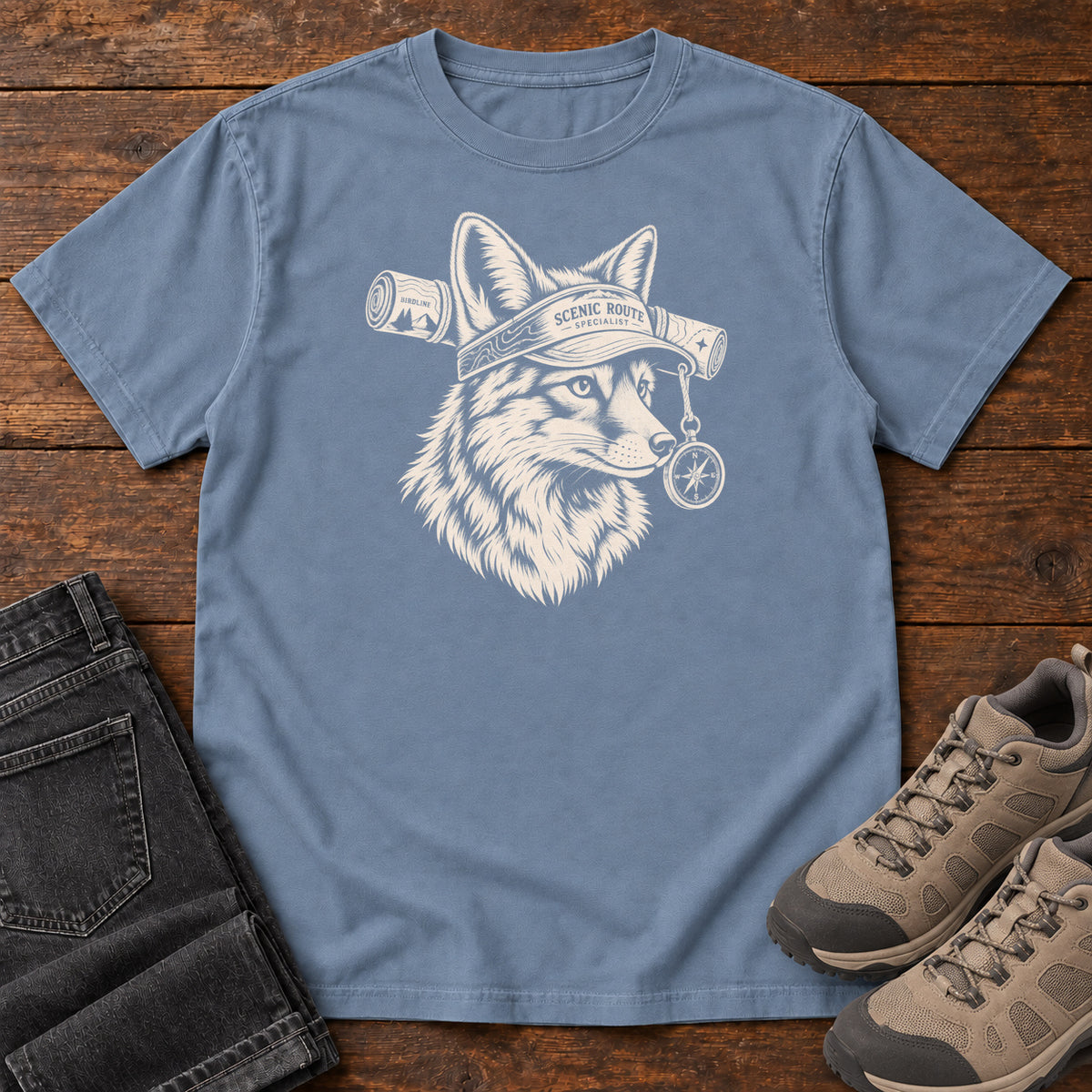 Scenic Route Specialist Cat T-Shirt in Blue Jean